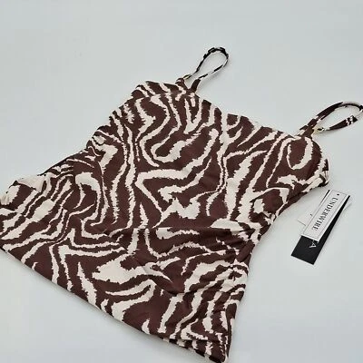 La Blanca Tankini Top Womens 8 Fierce Lines Lingerie Strap Underwire Top Brown - Image 1 of 4