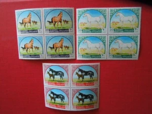 G 4613 JORDAN 1969 HORSES BLOCKS OF 4 MNH - Picture 1 of 1