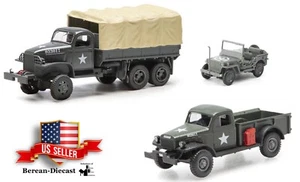 Juego de 3 piezas militares escala 1:48 - Camión Deuce, Power Wagon con kit Jeep único de la Segunda Guerra Mundial - Imagen 1 de 20