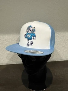 UNC North Carolina Tar Heels Rami Mascot Logo High Crown Trucker Snapback Hat - Picture 1 of 6