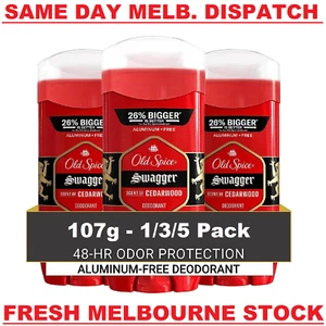 Old Spice Aluminum Free Deodorant for Men Swagger Scent 107g (3.8 oz) 1/3/5 Pack - Picture 1 of 12