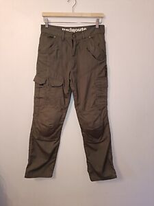 Red Route 007 Kevlar DuPont Khaki Motorcycle Cargo Trousers Sz 28 Short W28 L29