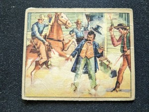 1949 Bowman Wild West Card # E-5 Cowboys Go to Town (GD)
