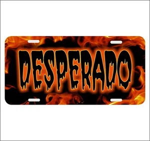Placa de matrícula personalizada Flames Desperado etiqueta de auto personalizada - Imagen 1 de 5