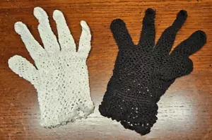 Guanti vintage in rete bianco e nero per esposizione decorativa 1 di ogni colore (leggi) - Foto 1 di 6