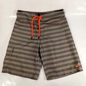 Nike Men's Board Shorts Swim Trunks Gray Striped 30 - Picture 1 of 6