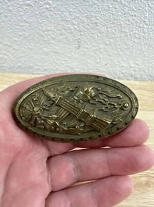 Vintage Ornate Torch Door Knob Handle Art Deco Antique Old Oval - Picture 1 of 10