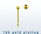 TINY STERLING SILVER BALL NOSE  STUD 18CT GOLD PLATED BOBBLE END 70