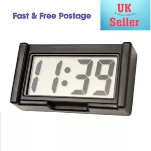 Mini LCD Screen Digital Clock Self-Adhesive Interior Car Auto Desk Dashboard  - Picture 1 of 10