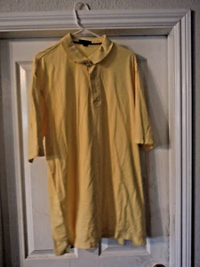 Camisa polo Lands' End para hombre talla L (42-44) amarilla 100 % algodón cuello manga corta - Imagen 1 de 4
