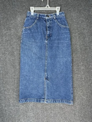 Maxi Falda Vaquera Vintage The GAP Talla 8 Años 80 Cintura Alta Jean Western Falda Larga Foto 1 de 4