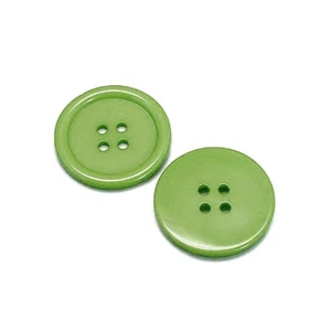 Resin Buttons Dull Green Round 20mm 4-Hole Pack Of 20 - Picture 1 of 1