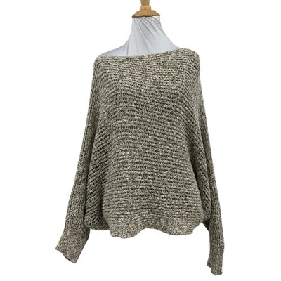 Suéter Free People Mujer M Mediano Multi Abierto Tejido Mármol Mangas Ala de Murciélago Cuadrado Foto 1 de 4