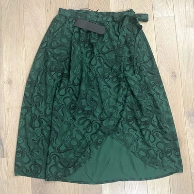 Disturbia Ophidia Wrap Skirt US Size 8 Green Black Snake Print New - Image 1 of 4