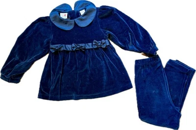 Niñas 4t Vintage Años 90 Navidad Conjunto Pantalones Terciopelo Manga Larga Foto 1 de 4