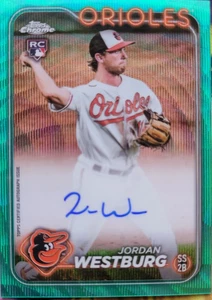 Jordan Westburg 2024 Topps Chrome #RA-JWE Aqua Wave Auto /199 RC Orioles - Picture 1 of 1