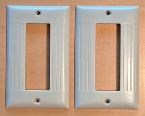 (2) Placa de salida cubierta acanalada vintage Sierra Electric Sierraplex marfil baquelita - Imagen 1 de 9