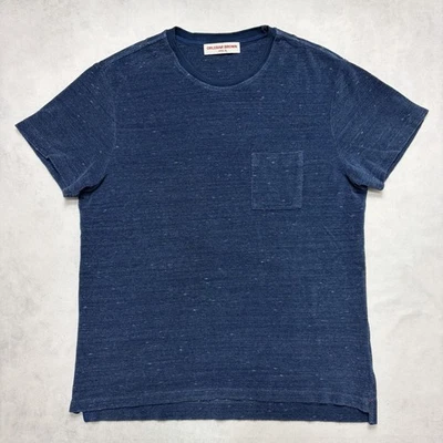 Camisa Orlebar Marrón Para Hombre Extra Grande XL Azul Terry Toalla Bolsillo Cuello Redondo Foto 1 de 4