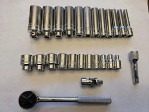 Mac Tools USA 26 Piece 1/4" Drive METRIC 6 Point Shallow AND Deep Socket Set - Bild 1 von 8