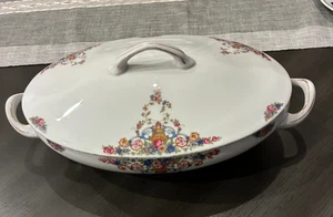 Vintage Victoria Tschecho-Slowakei Deckel Schale Muster Blumenmuster 365. gold - Bild 1 von 6