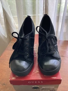 EUC 2003 Guess Monroe Black Suede Wedge Sneaker Style Shoe 7M - Picture 1 of 4
