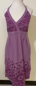 Abito Athleta Halter XL morbido viola floreale babydoll costume da bagno spiaggia cintura copricostume - Foto 1 di 15