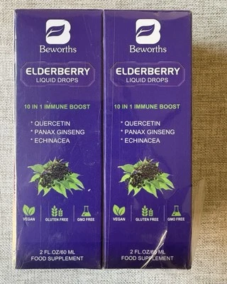 2x Jarabe de Saúco, Gotas de Saúco Negro con Quercetina, Panax Ginseng, Vitam Foto 1 de 2