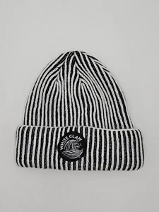 WHITE CLAW HARD SELTZER BEANIE Winter Knit Stocking HAT STRIPED BLACK/WHITE - Picture 1 of 3
