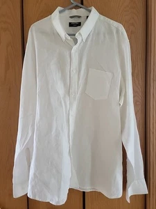 . Camisa Nordstrom Para Hombre Talla 2XL Blanca Ajuste Lino Manga Larga Abotonada Nueva Sin Etiquetas - Imagen 1 de 3