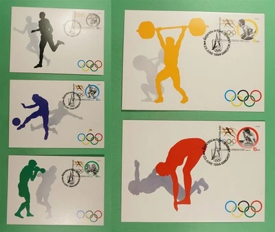 DR WHO 1994 TAILANDIA 5 FDC OLÍMPICOS DEPORTES TARJETA MÁXIMA R17503 Foto 1 de 4