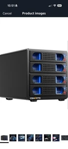Hard Drive Enclosure, CENMATE 4 Bay HDD Enclosure with Cooling Fan for 2.5/3.5" - Picture 1 of 6