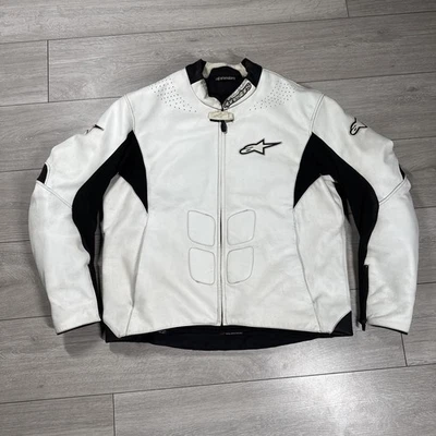 Alpinestars SP-1 Mens Motorcycle Biker Jacket White Leather Size UK 50 EU 60 3XL - Image 1 of 4