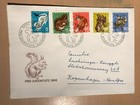 Schweiz 1966 Ersttagsbrief Satz FDC Pro Juventute Eichhörnchen Fuchs Hase Gemse