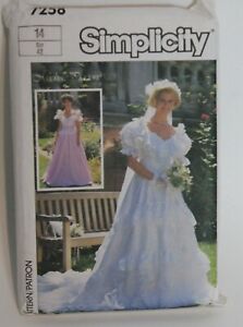 Vintage Simplicity Pattern #7258 Wedding Gown & Bridesmaids’ Dress Size 14