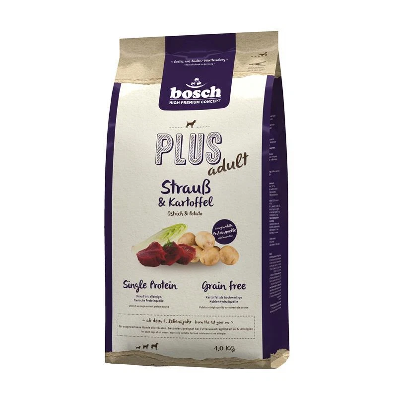 Bosch PLUS Strauß & Kartoffel | 1 kg Hundefutter getreidefrei - Bild 1 von 1