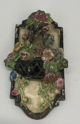 Antique Hubley 205 Floral Door Knocker, Approximately 3 3/4” Cover