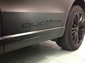 ADESIVI per AUDI Logo QUATTRO portiera 2 PEZZI fiancata minigonna auto a q 28CM - Imagen 1 de 1