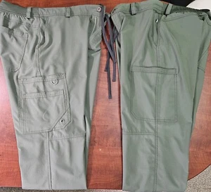 2 Pair of mens used Cherokee Infinity CK200A M Short Olive Scrubs Good condition - Picture 1 of 4