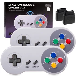 Wireless SNES Controller Gamepad for SNES SFC Game Console Rechargeable 2 Packs - Picture 1 of 9