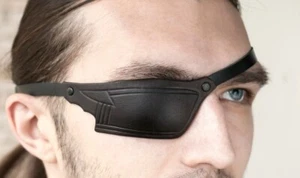 Leather Eye Patch, Eye Patch, Slim Eye Patch, Black Eye Patch, One Eye - Picture 1 of 7