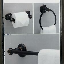 Delta Porter 3-Piece Hardware Set Towel Ring Toilet Paper Holder 24” Towel Bar