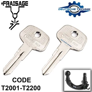 2x CLÉ DE RECHANGE POUR BOSAL ORIS BARRE DE REMORQUAGE NUMÉRO CODE T2001 - T2200 - Imagen 1 de 8