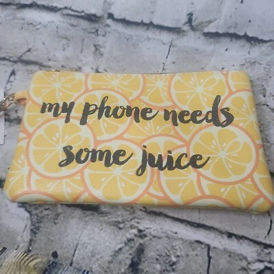 Charming Charlie Lemon Yellow Zip Bag with Phone Charger - Image 1 of 4
