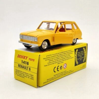 Atlas Dinky Toys 1416 Renault 6 Yellow Diecast Models Collection Cars 1:43 - Immagine 1 di 4