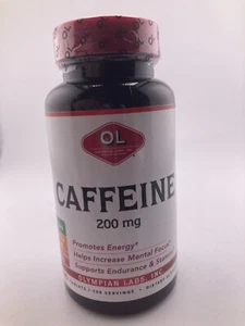 Olympian Labs Caffeine, 200 mg, 100 Tablets Fast, Free Shipping vegan 04/2026 - Picture 1 of 2