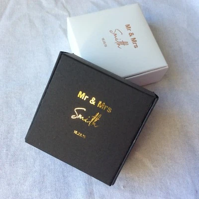 15x Rose gold silver foil wedding favour personalized gift box Cookie Candy Soap - image 1 of 4