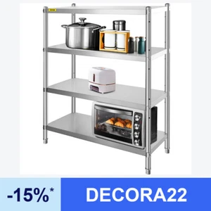 VEVOR Estanteria 4 Baldas 120x48x155cm Mueble de Almacenaje Acero Inoxidable - Imagen 1 de 12