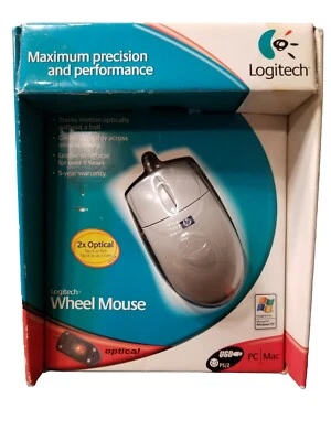 LOGITECH Optical Wheel Mouse Wired GRAY 2001 NEW - Image 1 of 4
