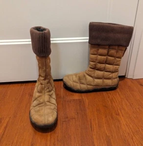 Patagonia Womens Brown Quilted Pull On Winter Boots Size 8 - Picture 1 of 5