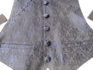 Boys LUXOR Navy Blue Brocade TUXEDO VEST backless & adjustable ~ NWT NOS - Picture 1 of 5